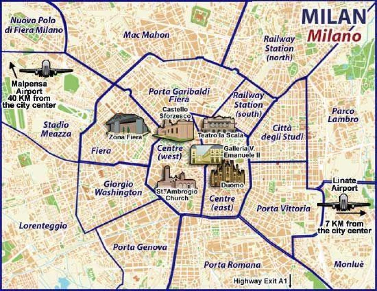 Карта окрестностей Милана