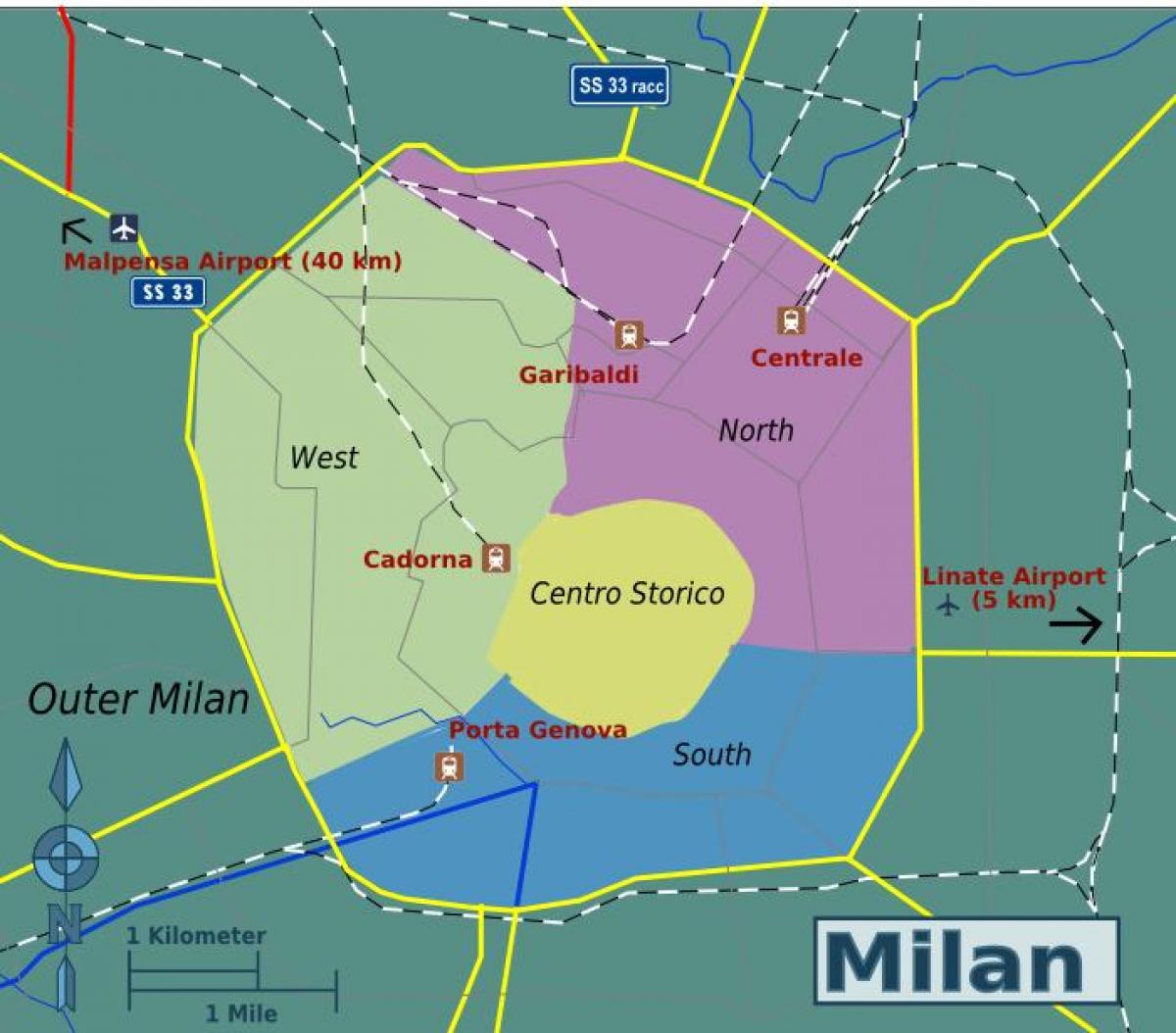 Карта района Милана